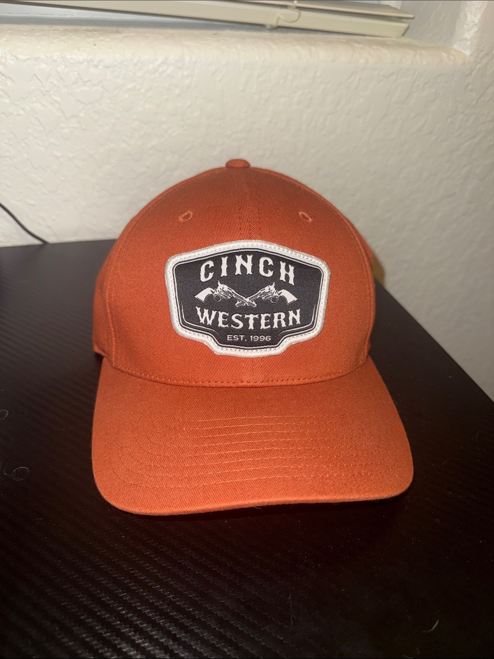 Cinch Orange Western Patch Baseball Hat